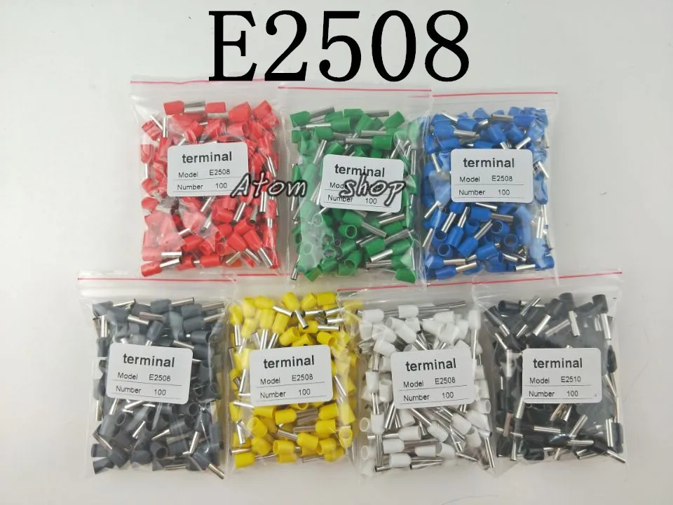 Free Shipping 100pcs E2508 for 2.5mm2,14 AWG Pre-insulated Terminal Tubular Connector Bootlace Ferrules Cord Pin End
Free Shipping 100pcs E2508 for 2.5mm2,14 AWG Pre-insulated Terminal Tubular Connector Bootlace Ferrules Cord Pin End