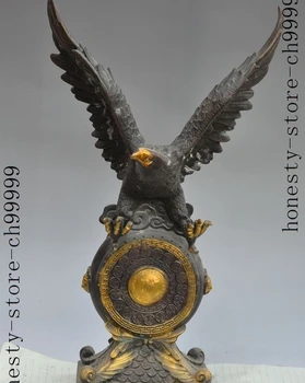 21"chinese bronze gilt wealth money coin animal Eagle ying bird fly lucky statue
21"chinese bronze gilt wealth money coin animal Eagle ying bird fly lucky statue