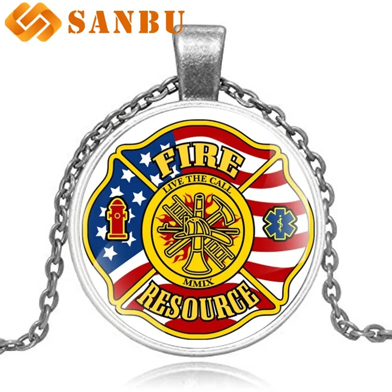New Arrivals American flag Fire Fighter Pendant Necklace Women Men Fashion Jewelry Gift | Украшения и аксессуары