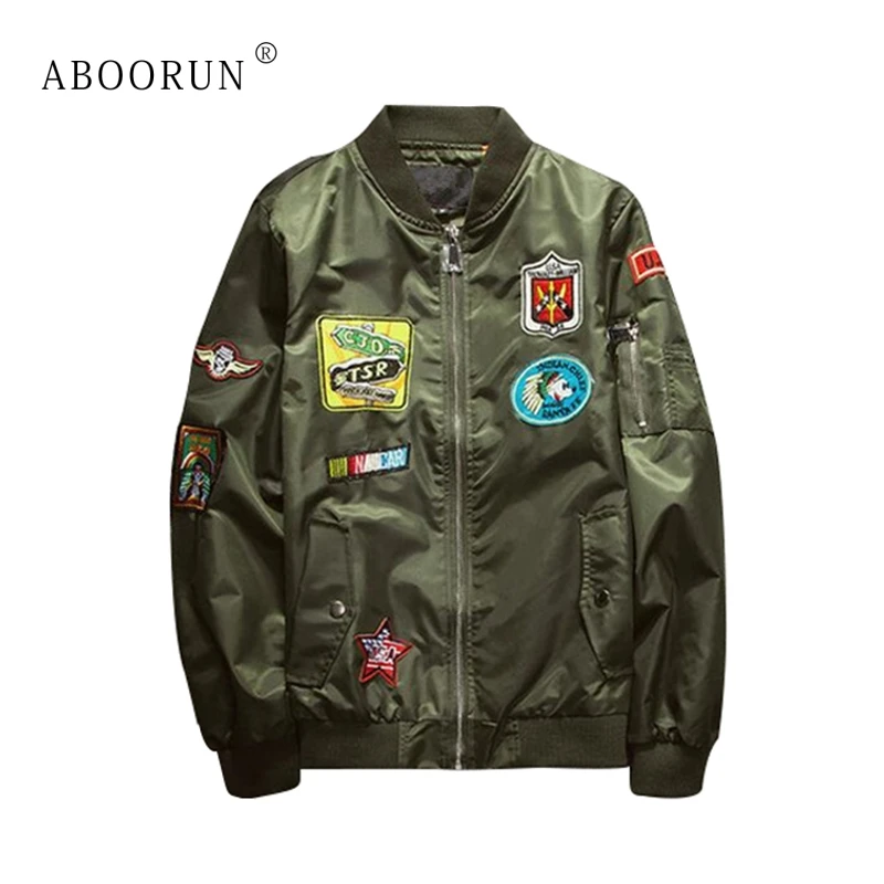 ABOORUN Bomber Jacket Men's Skinny Patches Pilot Jacket Spring Autumn Coat for Male
ABOORUN Bomber Jacket Men's Skinny Patches Pilot Jacket Spring Autumn Coat for Male