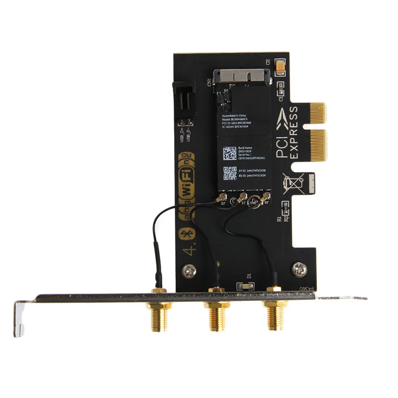 2018 High Quality AC 1750M Dual-Band PCI-E BCM94360CS BT4.0 Wireless Wifi Adapter Card W/ Antenna
2018 High Quality AC 1750M Dual-Band PCI-E BCM94360CS BT4.0 Wireless Wifi Adapter Card W/ Antenna