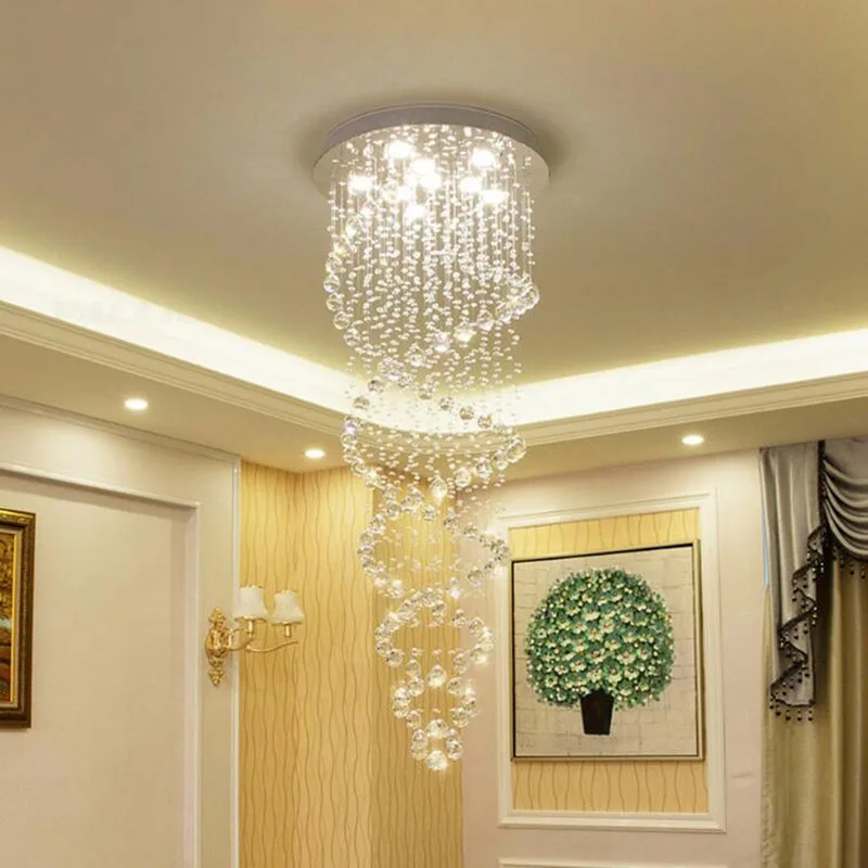 Double helix Modern LED K9 Crystal Chandeliers Lamp Stairs lights chandelier lighting for Living Room AC110-240V
Double helix Modern LED K9 Crystal Chandeliers Lamp Stairs lights chandelier lighting for Living Room AC110-240V