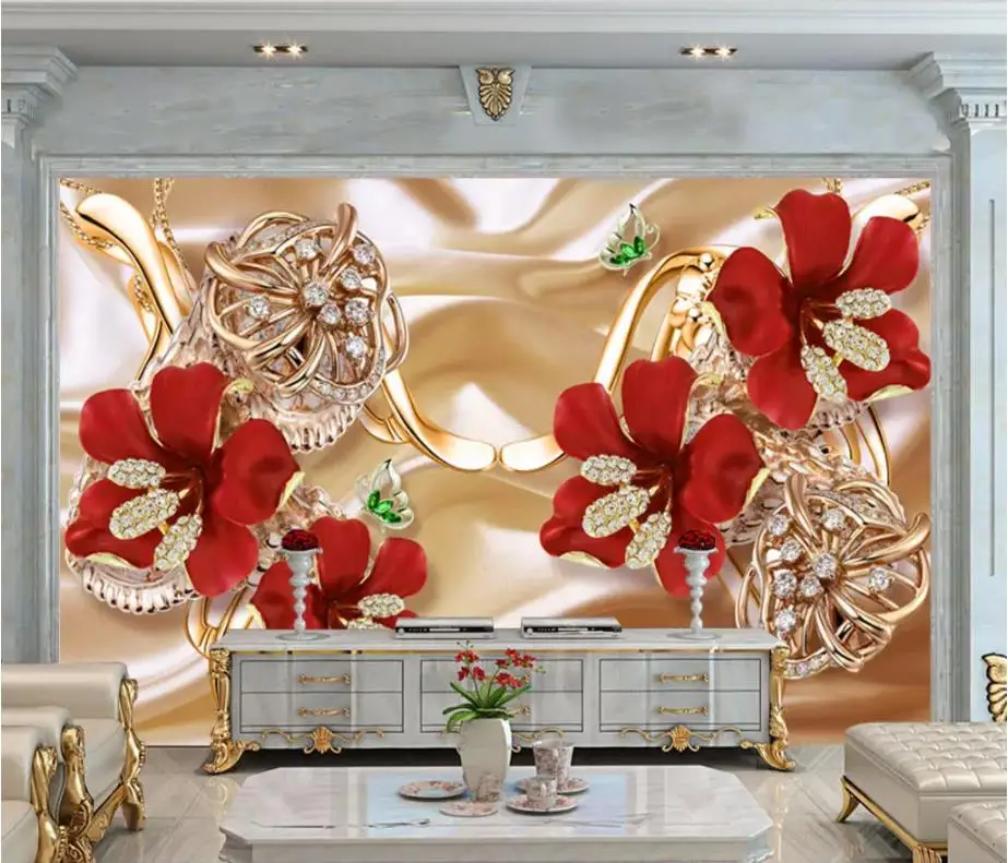 Custom 3d Mural Wallpaper Three-dimensional jewelry flower TV background wall Home Decor Living Room Wall Covering
Custom 3d Mural Wallpaper Three-dimensional jewelry flower TV background wall Home Decor Living Room Wall Covering