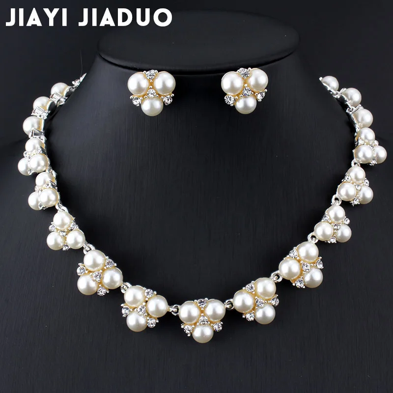 jiayijiaduo Bridal Wedding set silver-color Jewelry Sets for women Simple Imitation Pearl Jewelry Crystal Necklace earring Sets
jiayijiaduo Bridal Wedding set silver-color Jewelry Sets for women Simple Imitation Pearl Jewelry Crystal Necklace earring Sets