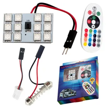 1Set(2PCS) RGB Panel 5050 12 SMD 5050 3-Chips LED Light Festoon Bulb Panel Light Dome Bulbs With T10 + Festoon
1Set(2PCS) RGB Panel 5050 12 SMD 5050 3-Chips LED Light Festoon Bulb Panel Light Dome Bulbs With T10 + Festoon