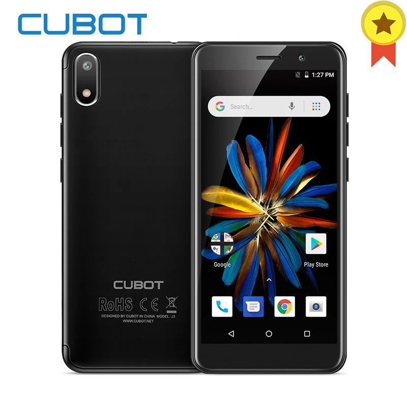 

Cubot J3 3G Smartphone 5.0 inch Android GO MT6580 Quad Core 1.3GHz 1GB RAM 16GB ROM 8.0MP Rear Camera 2000mAh Detachable Battery