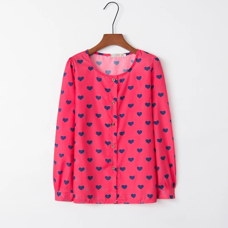 2019 Womens Summer Long sleeve Wave point Casual Polka Love pattern Printed Tank Top Blouse robe femme
2019 Womens Summer Long sleeve Wave point Casual Polka Love pattern Printed Tank Top Blouse robe femme