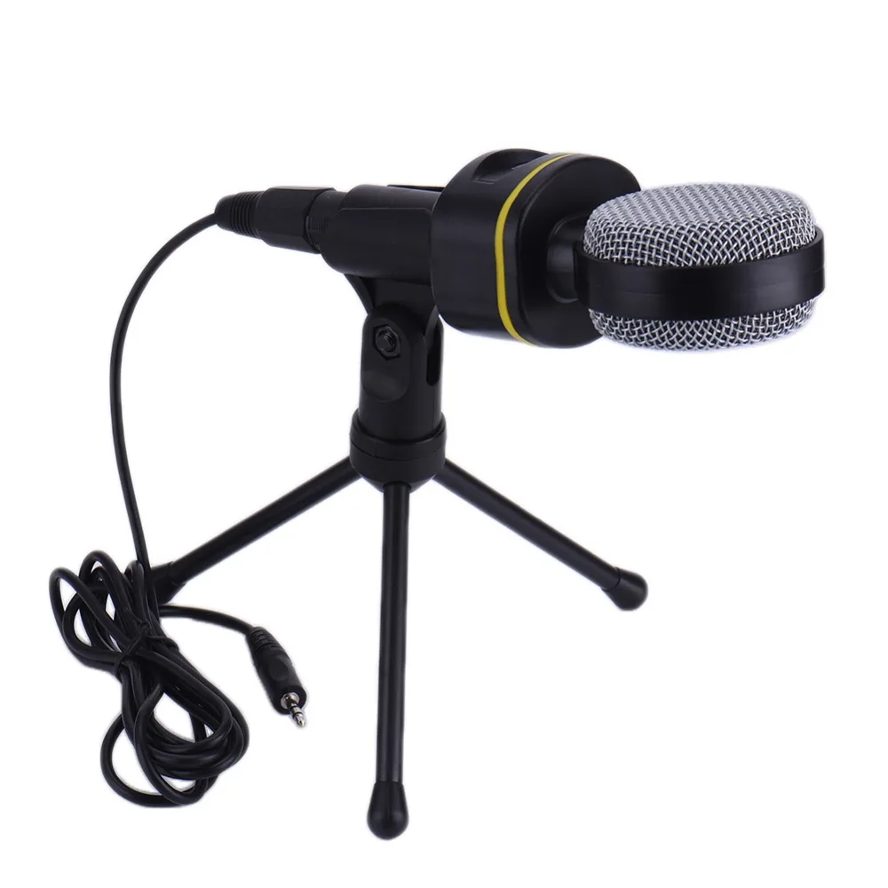 Image Original SF 930 Stereo Wired Condenser Omnidirectional Microphone With Stand Holder Clip For PC Chatting Singing Karaoke Laptop