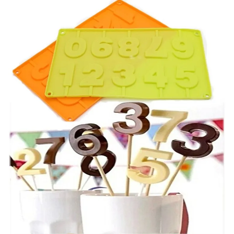 Mac 16*28 1 pcs 0-9 Numbers Shape Lollipop Mold Silicone 3D Handmade Pop Sucker Sticks Lolly Lollipop Chocolate Mold With Sticks
Mac 16*28 1 pcs 0-9 Numbers Shape Lollipop Mold Silicone 3D Handmade Pop Sucker Sticks Lolly Lollipop Chocolate Mold With Sticks