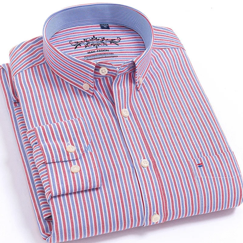 Casual Men Dress Shirt Long Sleeve Striped Print Slim Fit Button Down Collar High Quality Printed Business Shirts Chemise Homme
Casual Men Dress Shirt Long Sleeve Striped Print Slim Fit Button Down Collar High Quality Printed Business Shirts Chemise Homme