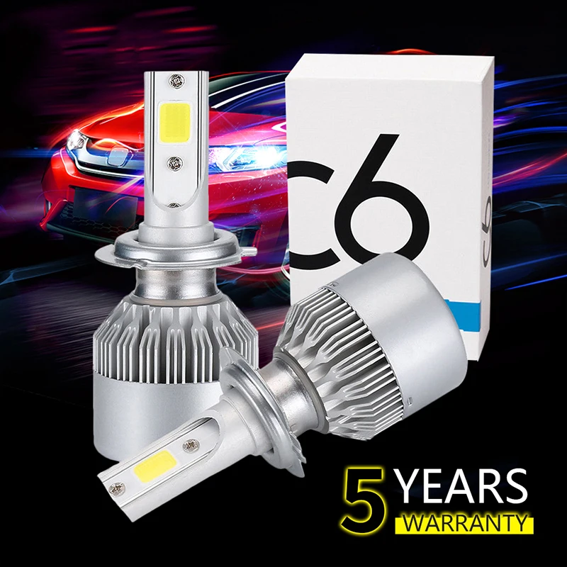 2PCs LED Light C6 Headlight LED 9-36V 36W Automatic Headlamp 6000K Car Vehicle LED Light H1 H3 H7 H11 H13 9004 9006 3800LM Bulb
2PCs LED Light C6 Headlight LED 9-36V 36W Automatic Headlamp 6000K Car Vehicle LED Light H1 H3 H7 H11 H13 9004 9006 3800LM Bulb