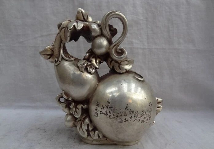 song voge gem S4925 8" Folk Chinese Silver Old HanZi Expel Evil Gourd Cucurbit Statue Sculpture
song voge gem S4925 8" Folk Chinese Silver Old HanZi Expel Evil Gourd Cucurbit Statue Sculpture