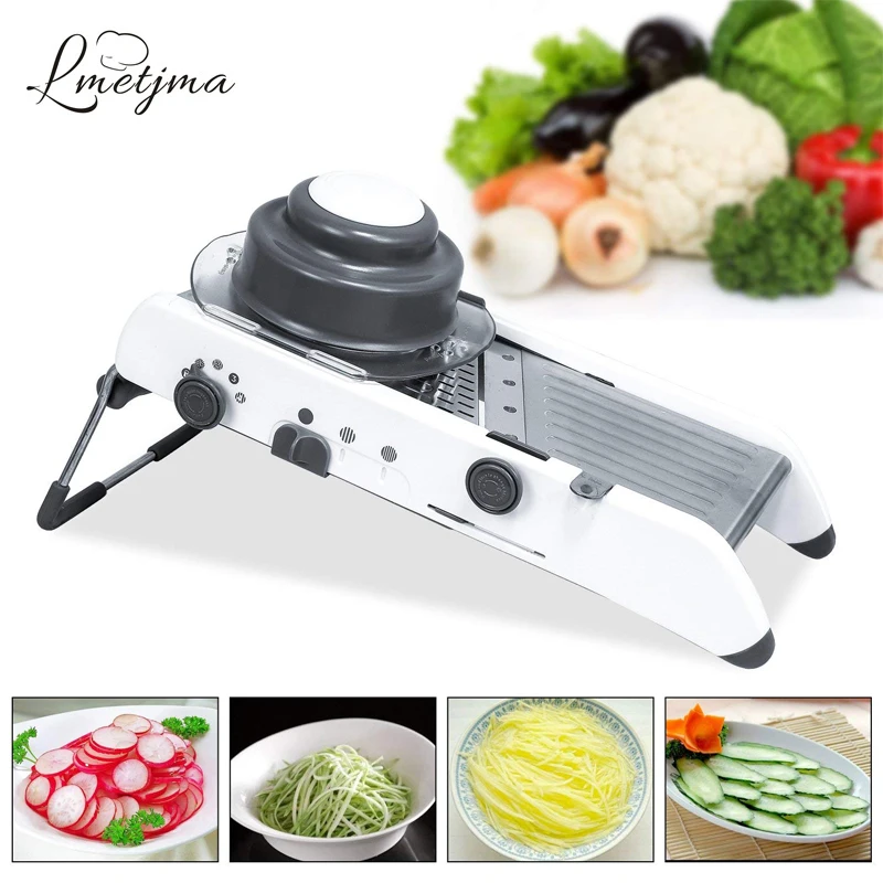 LMETJMA Premium Mandoline SlicerStainless Steel Adjustable Vegetable Slicer Cutter Kitchen Shredder Julienne Chopper KC0117
LMETJMA Premium Mandoline SlicerStainless Steel Adjustable Vegetable Slicer Cutter Kitchen Shredder Julienne Chopper KC0117