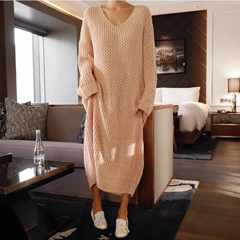 2019 Women Autumn And Winter Long V-neck Sweater Female Loose Hollow Out Casual Fashion Wool Sweater
2019 Women Autumn And Winter Long V-neck Sweater Female Loose Hollow Out Casual Fashion Wool Sweater