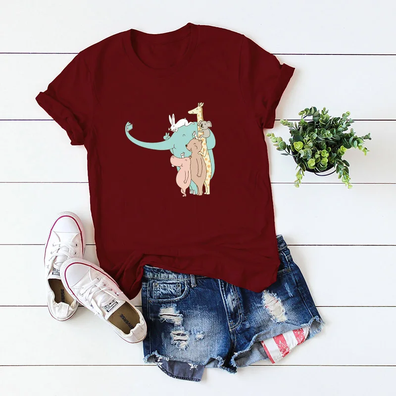 S-5XL Summer Women t shirt Large Size 100% Cotton Print T-shirt Funny animals Tees holiday female o-neck cute cartoon basic Tops
S-5XL Summer Women t shirt Large Size 100% Cotton Print T-shirt Funny animals Tees holiday female o-neck cute cartoon basic Tops