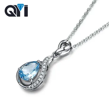 QYI Silver 925 Natural sky Blue Topaz Gemstone Pendants For Women 1.8 ct Pear cut Topaz 925 Sterling Silver Pendants Necklaces
QYI Silver 925 Natural sky Blue Topaz Gemstone Pendants For Women 1.8 ct Pear cut Topaz 925 Sterling Silver Pendants Necklaces