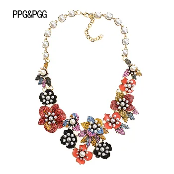 PPG&PGG Brand Boho Style Multicolor Flowers Simulated Pearl Necklaces Luxury Choker Maxi Statement Crystal Jewelry
PPG&PGG Brand Boho Style Multicolor Flowers Simulated Pearl Necklaces Luxury Choker Maxi Statement Crystal Jewelry