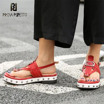 Prova Perfetto Sexy Red Women Sandals Summer Flip Flops Rivets Studded Flat Sandal Casual Beach Shoes Woman Platform Creepers
Prova Perfetto Sexy Red Women Sandals Summer Flip Flops Rivets Studded Flat Sandal Casual Beach Shoes Woman Platform Creepers