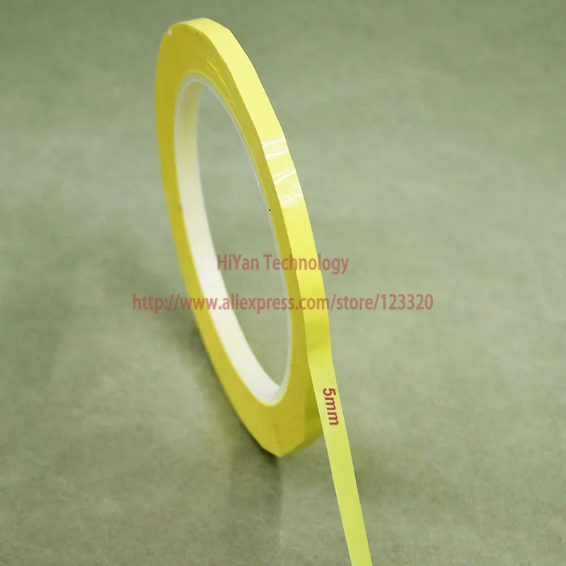 2 рулона/лот 5 мм ширина 66 м длина ПЭТ пленка желтый майлар клейкая изоляция
