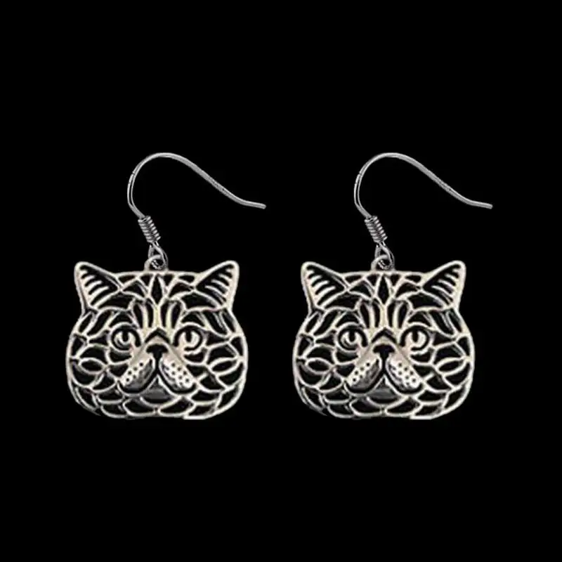 Фото Women Jewelry Alloy Drop Earrings Exotic Shorthair Cat | Украшения и аксессуары
