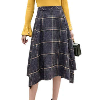 Plaid Skirts Winter Spring Vintage High Waist Asymmetrical Saia Jupe Femme Faldas Workwear Knee-length Loose Office Women Skirt
Plaid Skirts Winter Spring Vintage High Waist Asymmetrical Saia Jupe Femme Faldas Workwear Knee-length Loose Office Women Skirt