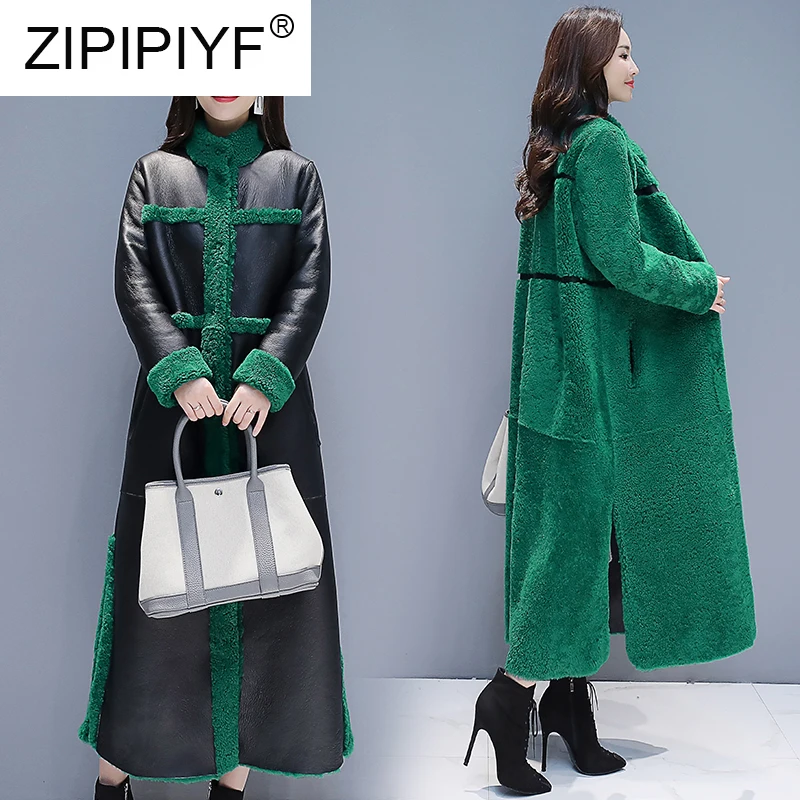 Thickened Warm Women's Slim Coat 2019 Winter Long Cotton Clothes Elegant Lady Pure Color Leather Coat Both Sides Wear C1831
Thickened Warm Women's Slim Coat 2019 Winter Long Cotton Clothes Elegant Lady Pure Color Leather Coat Both Sides Wear C1831
