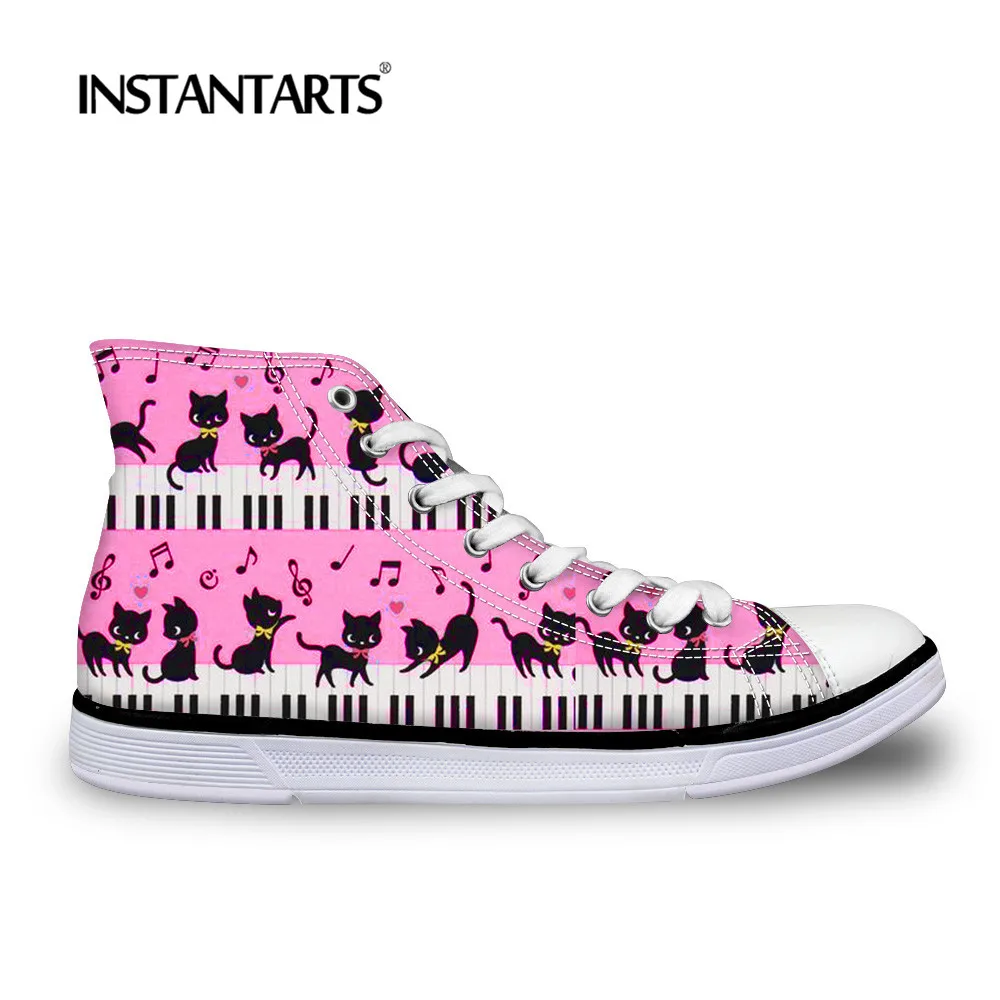 INSTANTARTS Women's Vulcanize High-top Canvas Shoes Classic Lacing Flats Shoes Music Notes With Piano Cats Print Woman's Sneaker
INSTANTARTS Women's Vulcanize High-top Canvas Shoes Classic Lacing Flats Shoes Music Notes With Piano Cats Print Woman's Sneaker