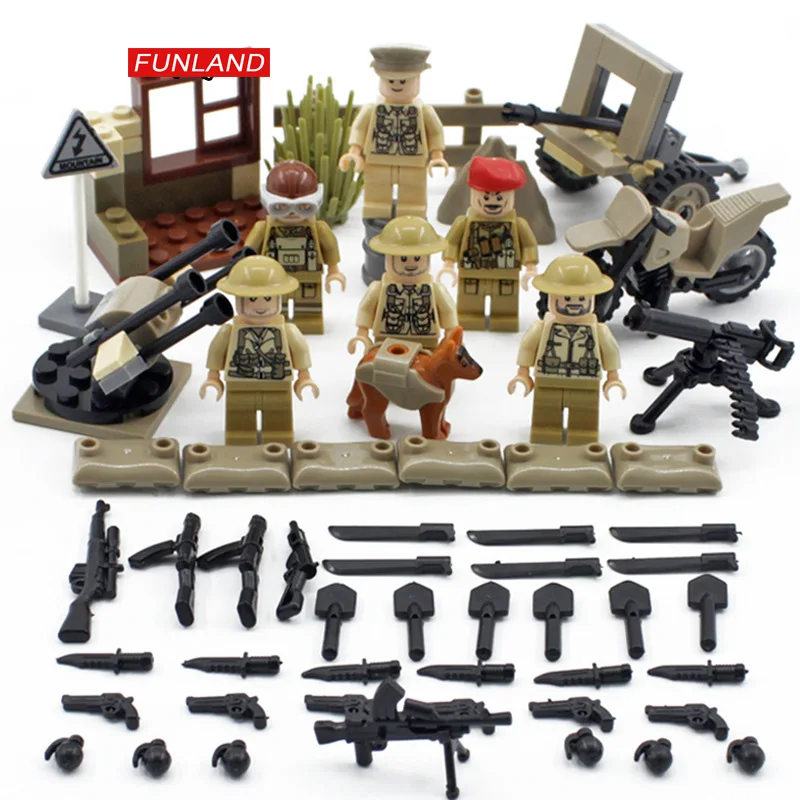 

World war Battle of Imphal brickmania military minifigs building block ww2 army figures motorcycle weapon artillery bricks toys