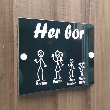 (Her Bor)Norwegian Transparent Arcylic and Black Backing Panel Door Plaque Personalised Stick Family House Door Sign New Design
(Her Bor)Norwegian Transparent Arcylic and Black Backing Panel Door Plaque Personalised Stick Family House Door Sign New Design