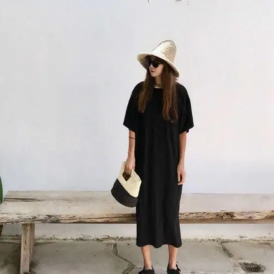 2018 Korean Style Women Summer Dress Solid O-neck Short Sleeve Sexy Split Casual Beach Boho Maxi T-Shirt Dress Plus Size DW473
2018 Korean Style Women Summer Dress Solid O-neck Short Sleeve Sexy Split Casual Beach Boho Maxi T-Shirt Dress Plus Size DW473