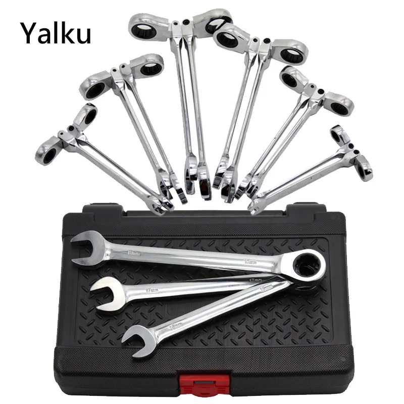 Yalku High Quality Ratchet Handle Wrench Adjustable Fixed Head Spanner Combination 12PCS Wrench Set Repair Tool Spanner
Yalku High Quality Ratchet Handle Wrench Adjustable Fixed Head Spanner Combination 12PCS Wrench Set Repair Tool Spanner
