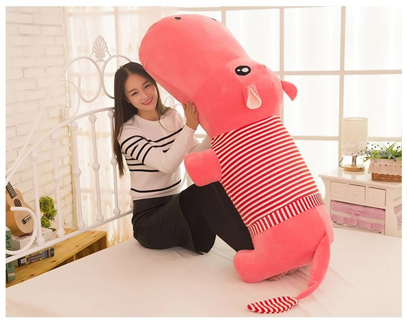 Dorimytrader Huge Soft Animal Lying Hippo Plush Toy Big Cartoon Hippos Doll Animals Pillow Gift for Girls and Boys Decoration 180cm 71inch DY61966 (9)