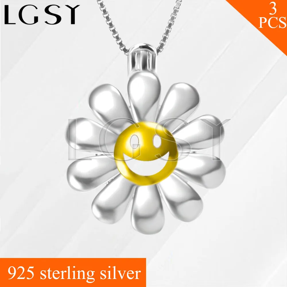 Beautiful LGSY 925 Sterling Silver sunflower shape Cage Pendants Necklace Pearls Charms 3pcs
Beautiful LGSY 925 Sterling Silver sunflower shape Cage Pendants Necklace Pearls Charms 3pcs
