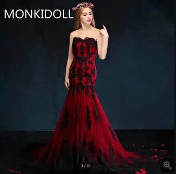 2017 new arrival wine lace mermaid wedding dress strapless sweetheart neck beaded stylish bride dress chapel train gowns
2017 new arrival wine lace mermaid wedding dress strapless sweetheart neck beaded stylish bride dress chapel train gowns