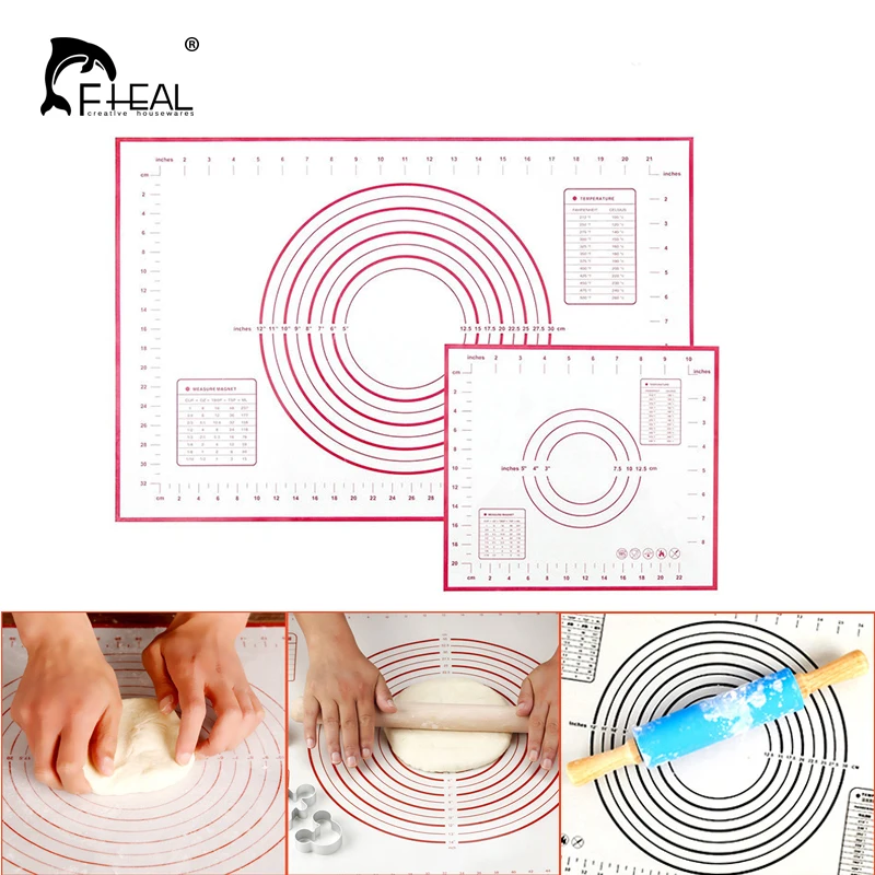 FHEAL Silicone Baking Mats Non-stick for Oven Scale Rolling Dough Fondant Pastry Mat & Liners Bakeware Kitchen Tools for Baking
FHEAL Silicone Baking Mats Non-stick for Oven Scale Rolling Dough Fondant Pastry Mat & Liners Bakeware Kitchen Tools for Baking