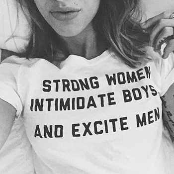 Strong Women Intimidate Boys and Excite Men T-shirt Women Tumblr Fashion Letters Printed Tops Tee Funny Slogan Shirt Outfit
Strong Women Intimidate Boys and Excite Men T-shirt Women Tumblr Fashion Letters Printed Tops Tee Funny Slogan Shirt Outfit