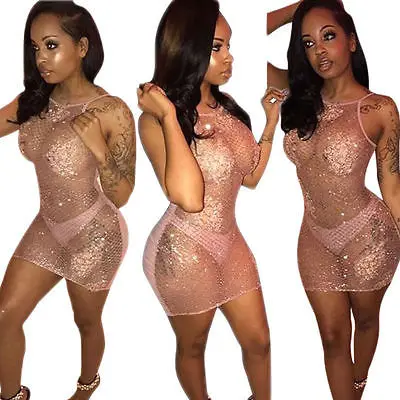 Sexy Women Sequin Bandage Dresses Clothes Bodycon Sleeveless Evening Party Mini Dress Summer
Sexy Women Sequin Bandage Dresses Clothes Bodycon Sleeveless Evening Party Mini Dress Summer