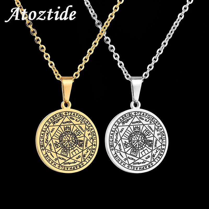 Atoztide Retro Heptagram Solomon Talisman Necklace Gold Supernatural Amulet Coin Hermetic Chain Necklace Totem Jewelry Party
Atoztide Retro Heptagram Solomon Talisman Necklace Gold Supernatural Amulet Coin Hermetic Chain Necklace Totem Jewelry Party