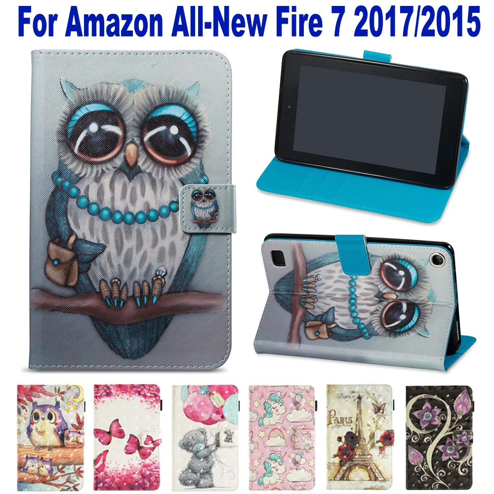 Stand Wallet Card Slot Case For Amazon All-New Fire 7 2017 2015 Case Funda Tablet Fashion Pattern Owl Shell Auto Wake Up/Sleep
Stand Wallet Card Slot Case For Amazon All-New Fire 7 2017 2015 Case Funda Tablet Fashion Pattern Owl Shell Auto Wake Up/Sleep