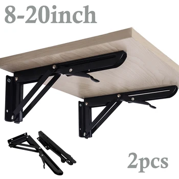 Triangle Folding Angle Bracket Black Adjustable Wall Mounted Durable Bearing Shelf Bracket DIY Table Bench 8-20Inch 2 Pack
Triangle Folding Angle Bracket Black Adjustable Wall Mounted Durable Bearing Shelf Bracket DIY Table Bench 8-20Inch 2 Pack