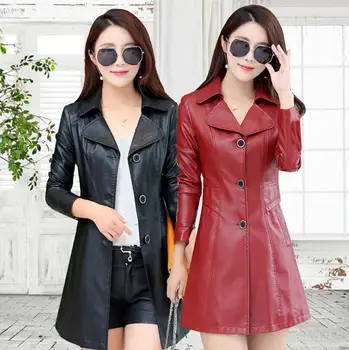 2018 New Fashion Autumn Women Long Leather Jackets Lady plus size Motorcycle Faux PU Leather Jacket coat Trench Outerwear w198
2018 New Fashion Autumn Women Long Leather Jackets Lady plus size Motorcycle Faux PU Leather Jacket coat Trench Outerwear w198