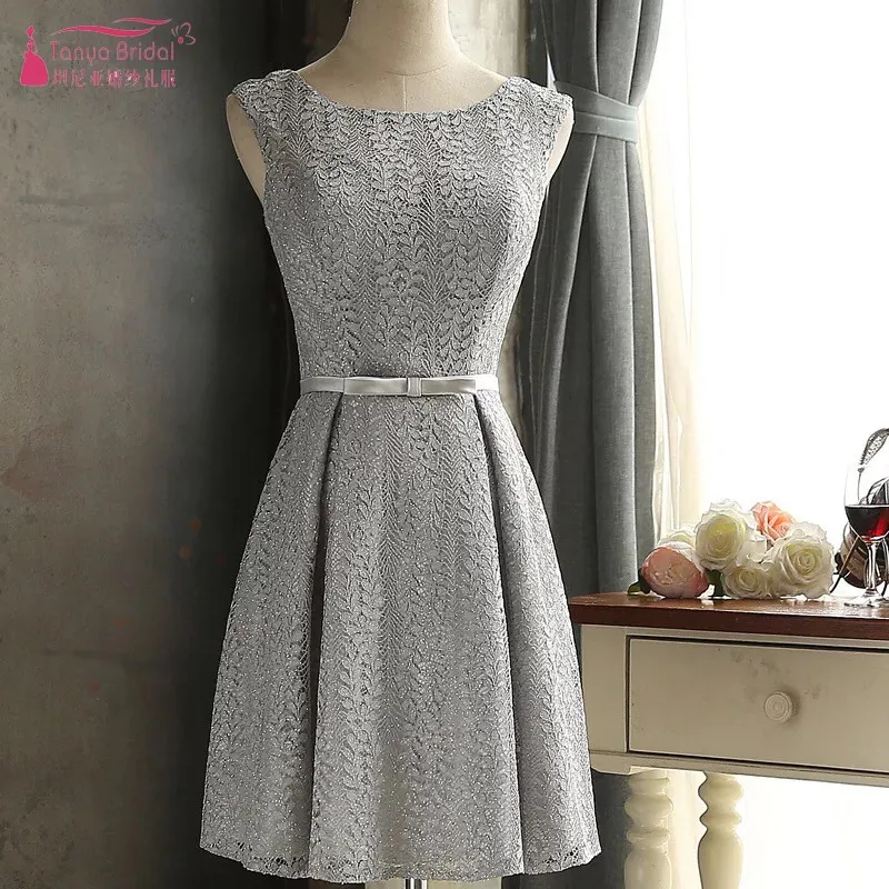 Sliver Grey Homecoming Dresses A Line Simple Lace Graduation Party Gown Cheap In Stock DQG301
Sliver Grey Homecoming Dresses A Line Simple Lace Graduation Party Gown Cheap In Stock DQG301