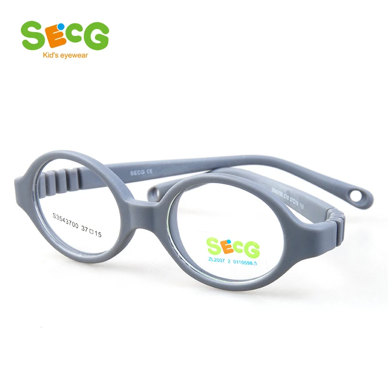 SECG круглые гибкие оптические детские очки пластиковая оправа унисекс TR90 для