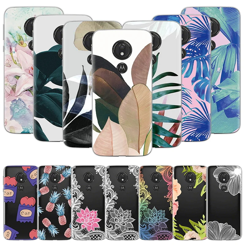 

Summer Leaves Floral Soft TPU Silicon Phone Case For Motorola Moto G7 Power EU E5 G6 Plus Z Z2 Z3 Z4 Play EU Go One Cover Coque