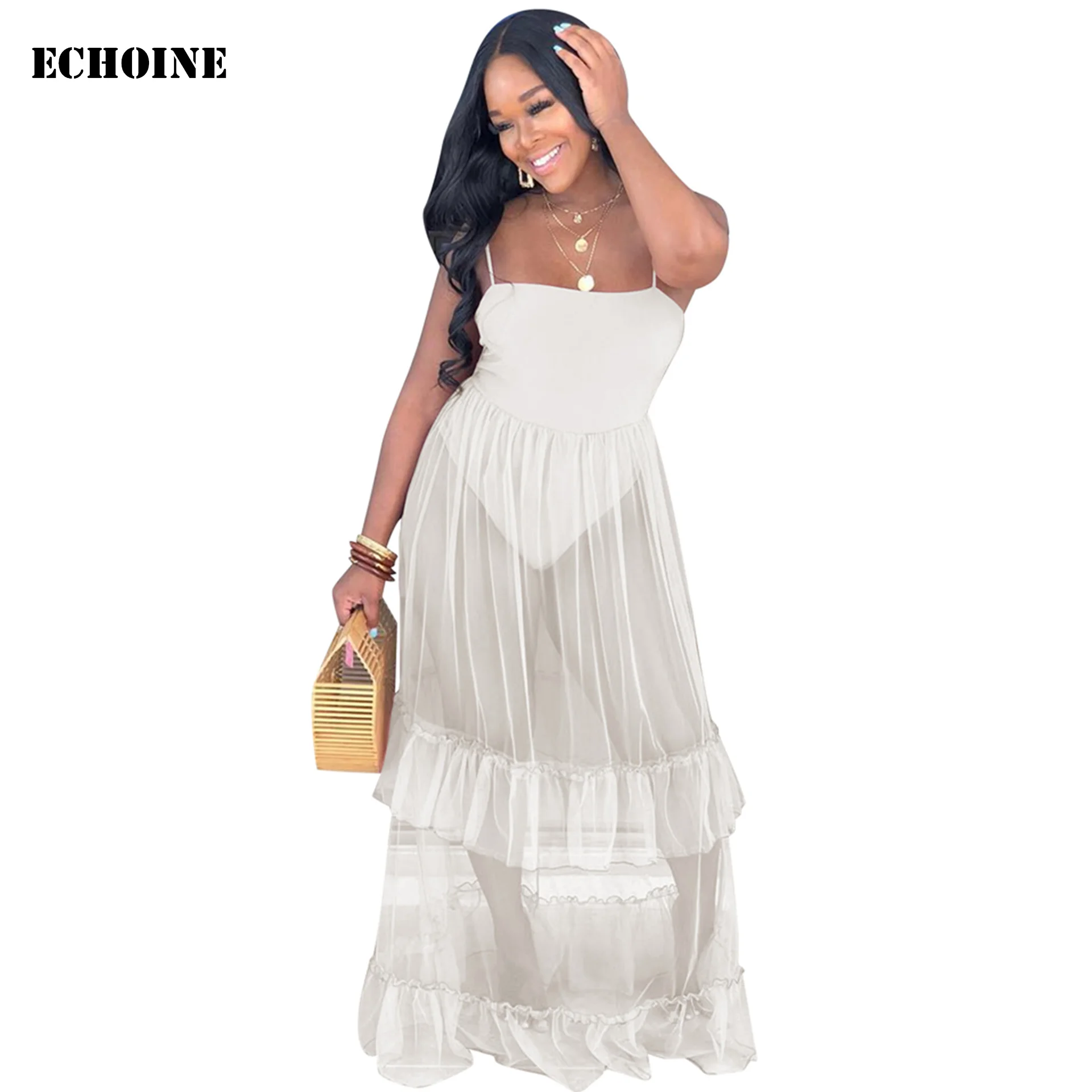 Sheer Mesh Ruffle Maxi Dress Spaghetti Strap Long Beach Dress See Through Sexy Club Wear Outfits Elegant Party Vestidos
Sheer Mesh Ruffle Maxi Dress Spaghetti Strap Long Beach Dress See Through Sexy Club Wear Outfits Elegant Party Vestidos