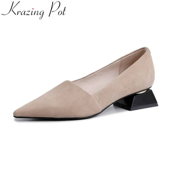 Krazing Pot elegant lady full grain leather low heels slip on women pumps handmade European style big size pointed toe pumps L15
Krazing Pot elegant lady full grain leather low heels slip on women pumps handmade European style big size pointed toe pumps L15