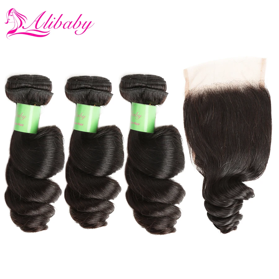 Alibaby Peruvian Hair 3 Bundles With Closure Non Remy Loose Wave Bundles Natural Color 100% Human Hair Bundles With Closure
Alibaby Peruvian Hair 3 Bundles With Closure Non Remy Loose Wave Bundles Natural Color 100% Human Hair Bundles With Closure