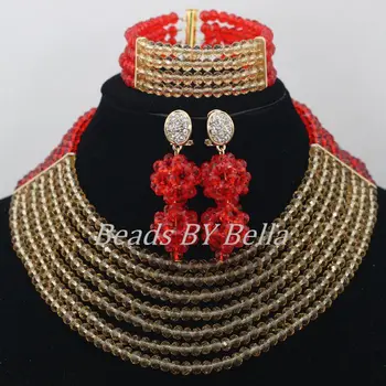 Nigerian Wedding Beads Bridal Jewelry Sets Red Gold Crystal Choker Necklace Set New African Jewelry Sets Free Shipping ABF622
Nigerian Wedding Beads Bridal Jewelry Sets Red Gold Crystal Choker Necklace Set New African Jewelry Sets Free Shipping ABF622