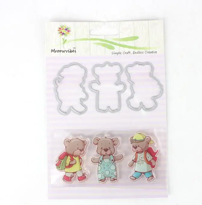 Cute School Bear Three Bears Transparent Clear Stamp/Seal With Cutting Dies Frame for DIY scrapbooking Craft MR0153
Cute School Bear Three Bears Transparent Clear Stamp/Seal With Cutting Dies Frame for DIY scrapbooking Craft MR0153