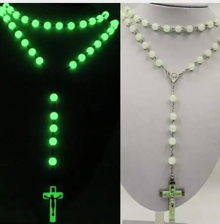 Glow in Dark Plastic Rosary Beads Luminous Noctilucent cross Necklace Catholicism Religious Jewelry Party Gift Christmas gift
Glow in Dark Plastic Rosary Beads Luminous Noctilucent cross Necklace Catholicism Religious Jewelry Party Gift Christmas gift